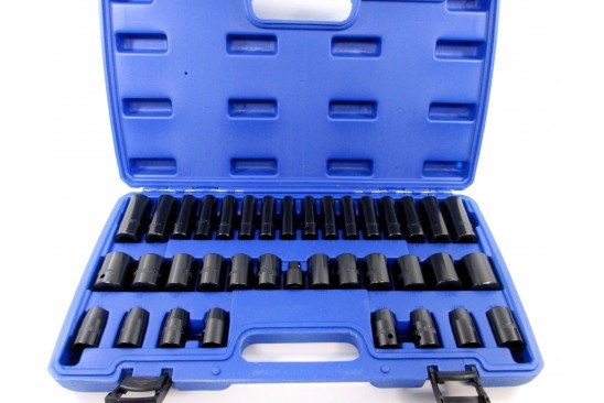 Krachtdoppenset metrisch en SAE engelse maatvoering 37-delig 